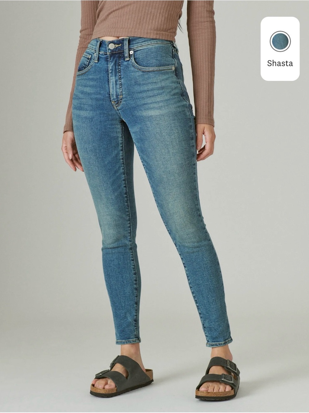 Lucky Brand Shasta Mid Blue High-Rise Skinny Jeggings